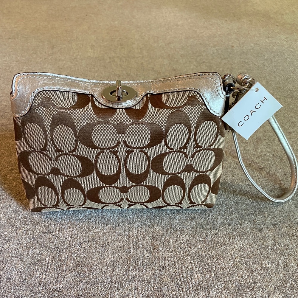 COPY - NWT Coach Logo Wristlet